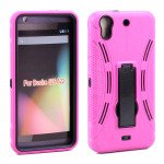 Wholesale HTC Desire 626 Armor Hybrid Stand Case (Hot Pink)